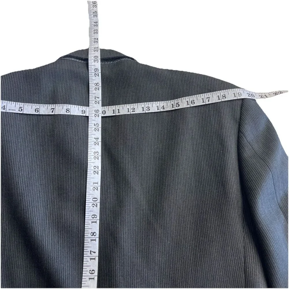 Vintage ISSIMO Men Italy Double Breasted Suit 2pc Wool Subtle Striped 40R 32x29